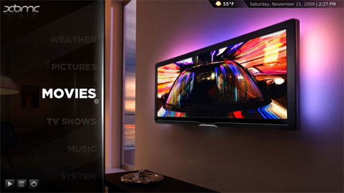 xbmc Standaard openingsscherm van XBMC